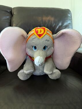 Disney Dumbo Plush - Gray with Pink Ears and Red-Yellow Headpiece